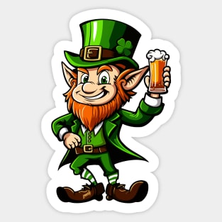 Beer Drinking Leprechaun for St Pattys Day by gnarly Sticker